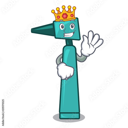 King otoscope mascot cartoon style