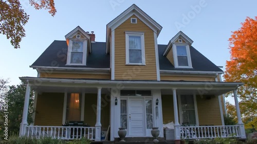 Presbyterian Manse Architectural Style- 19th century- Fall Foliage