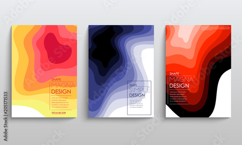 Modern Covers Template Design. Fluid colors. Set of Trendy Holographic Gradient shapes. Vector EPS 10