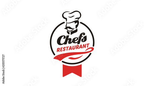 Mustache Chef  for Kitchen Bar Restaurant Food Delicious Dish Menu logo design inspiration