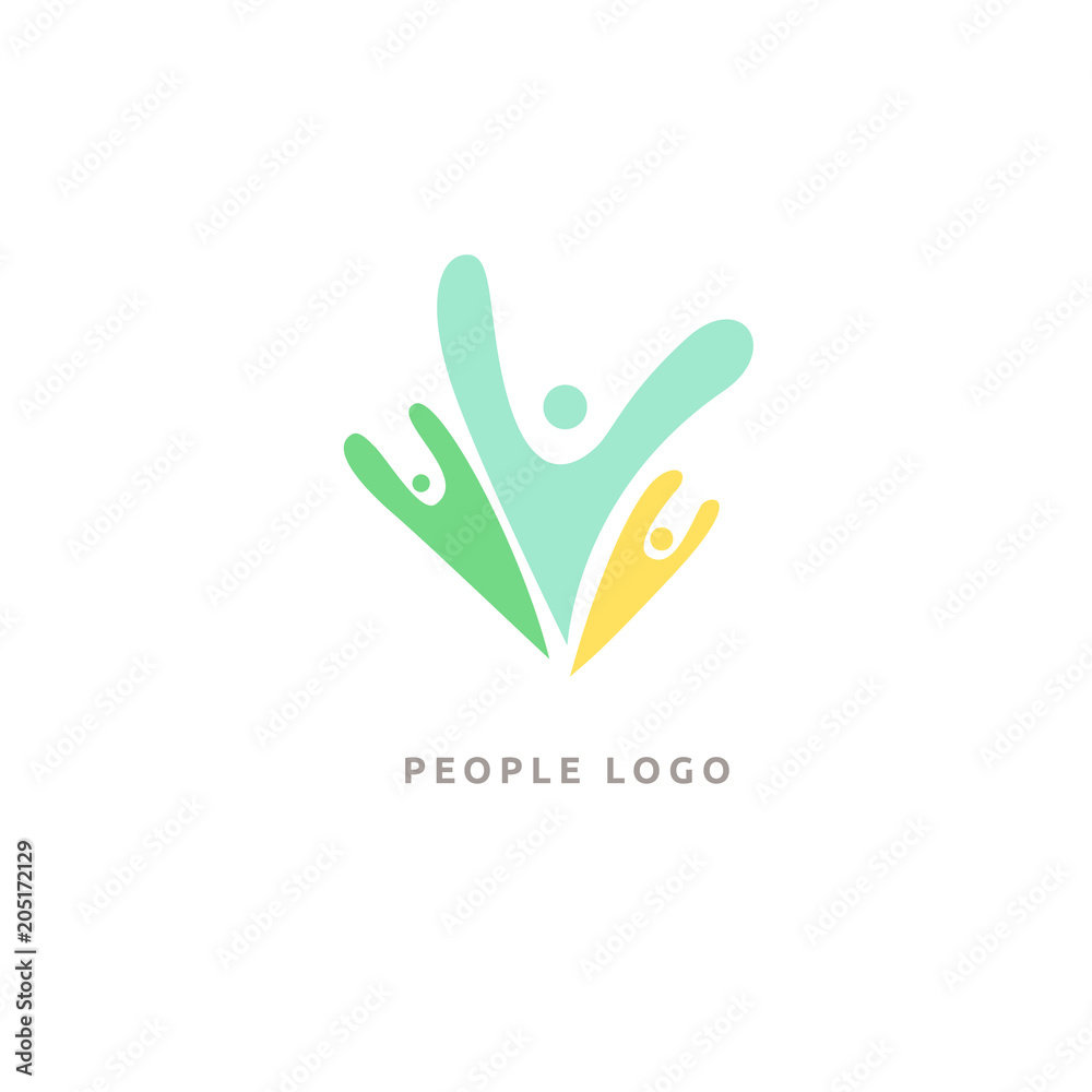 Fototapeta premium Abstract community logo icon vector design. Creative agency, social work, teamwork, business, advertising vector logo
