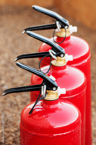  fire extinguishers close up