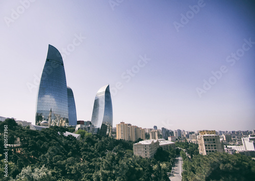 Azerbaijan - Baku Funicular & Flame Towers