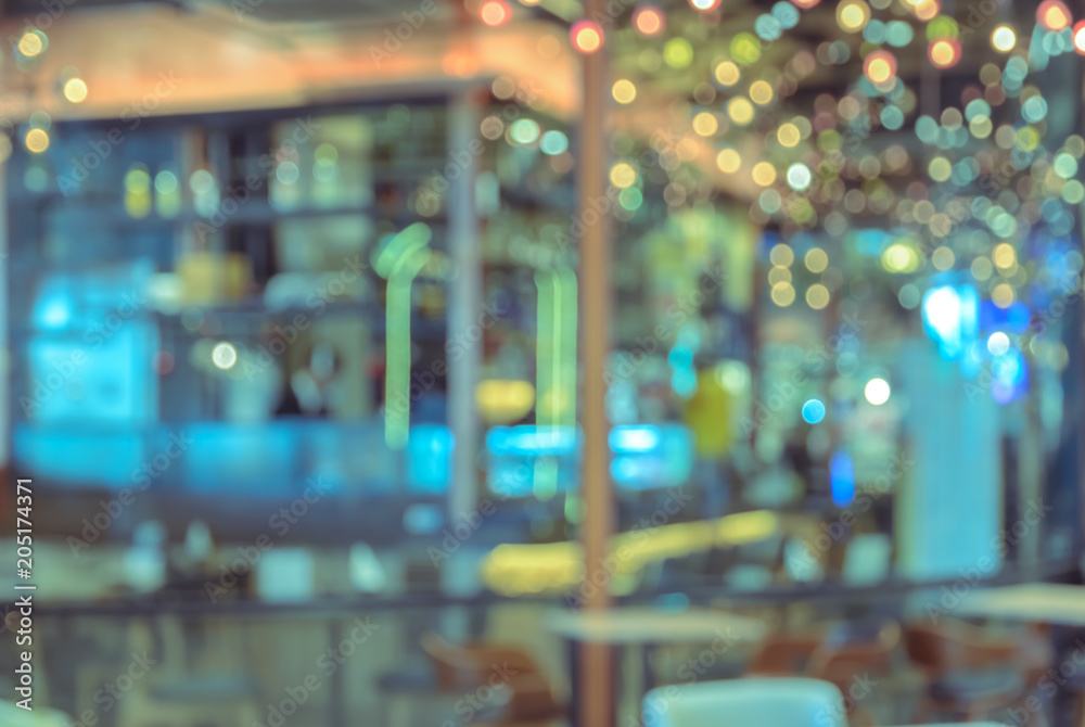 Abstract blurred restaurant interior background