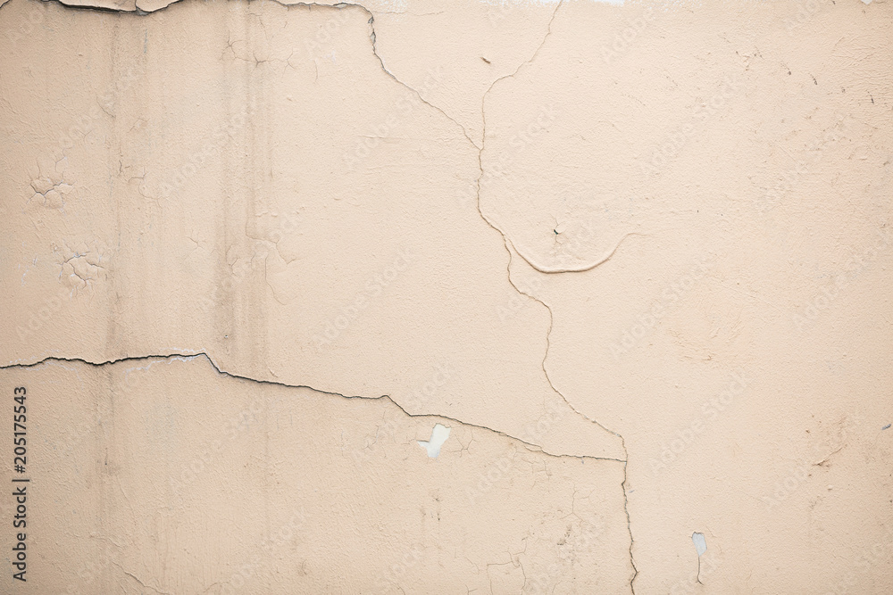 Obraz premium treshiny on the wall, old stucco, texture