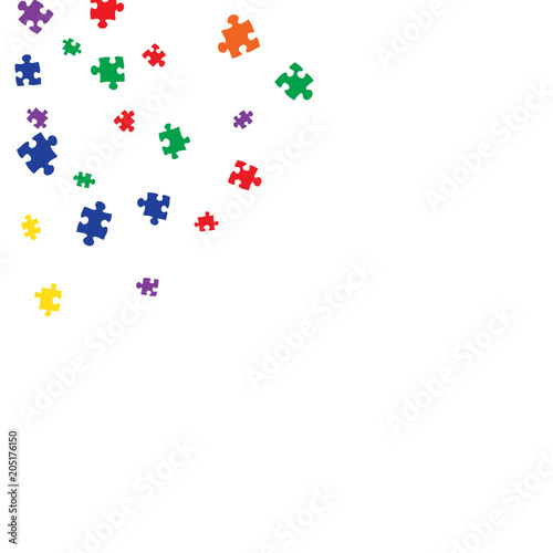 Confetti Background Pattern. Puzzle pieces and big ideas design, vector illustration graphic