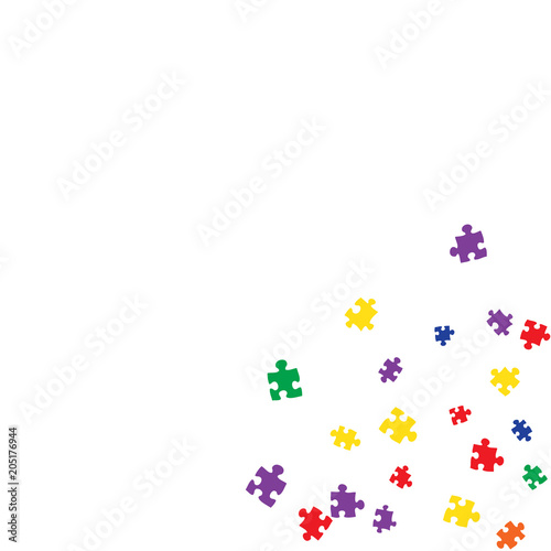 Confetti Background Pattern. Puzzle pieces and big ideas design, vector illustration graphic © OLENA