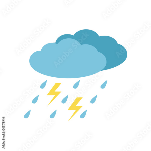 Cloud thunderstorm lightning rain icon