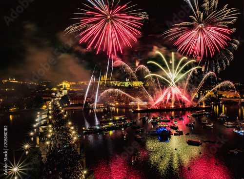 Photography Firework in Prague during St