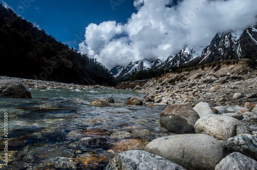 Yumthang valley, a popular tourist attraction and nature camp area on the eastern Himalayas, Sikkim, India photo