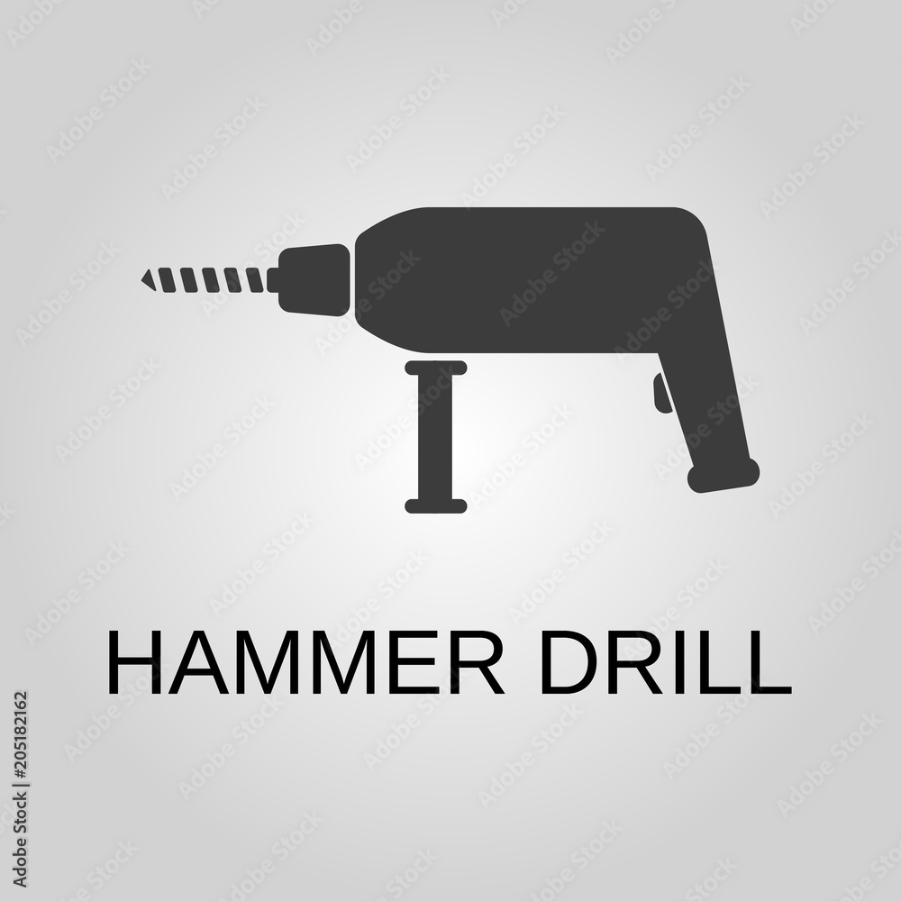 Hammer drill icon. Hammer drill symbol. Flat design. Stock Vector illustration Stock Vector