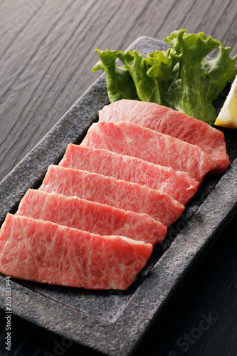 和牛 三角バラ Wagyu Short-Rib beef. Is the Japanese.