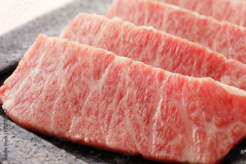 和牛 三角バラ Wagyu Short-Rib beef. Is the Japanese.