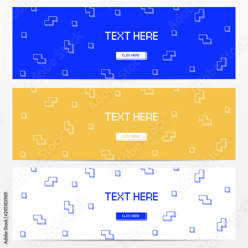 Vector cyber Tetris figure abstract background design.
