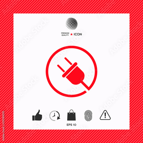 Plug in round icon