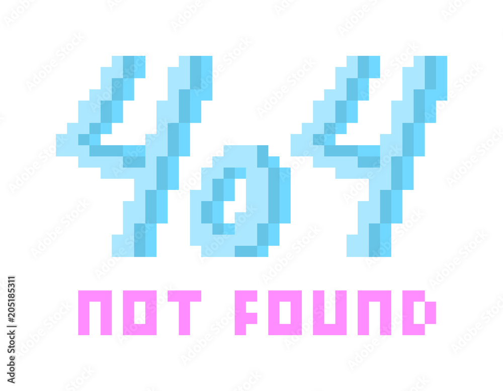404 not found, pixel art style error page design, 8 bit text isolated on white background. Bug message for web page. Trouble warning for app. Problem in internet site search. 404 not found, pixel art style error page design, 8 bit text isolated on white background. Bug message for web page. Trouble warning for app. Problem in internet site search.