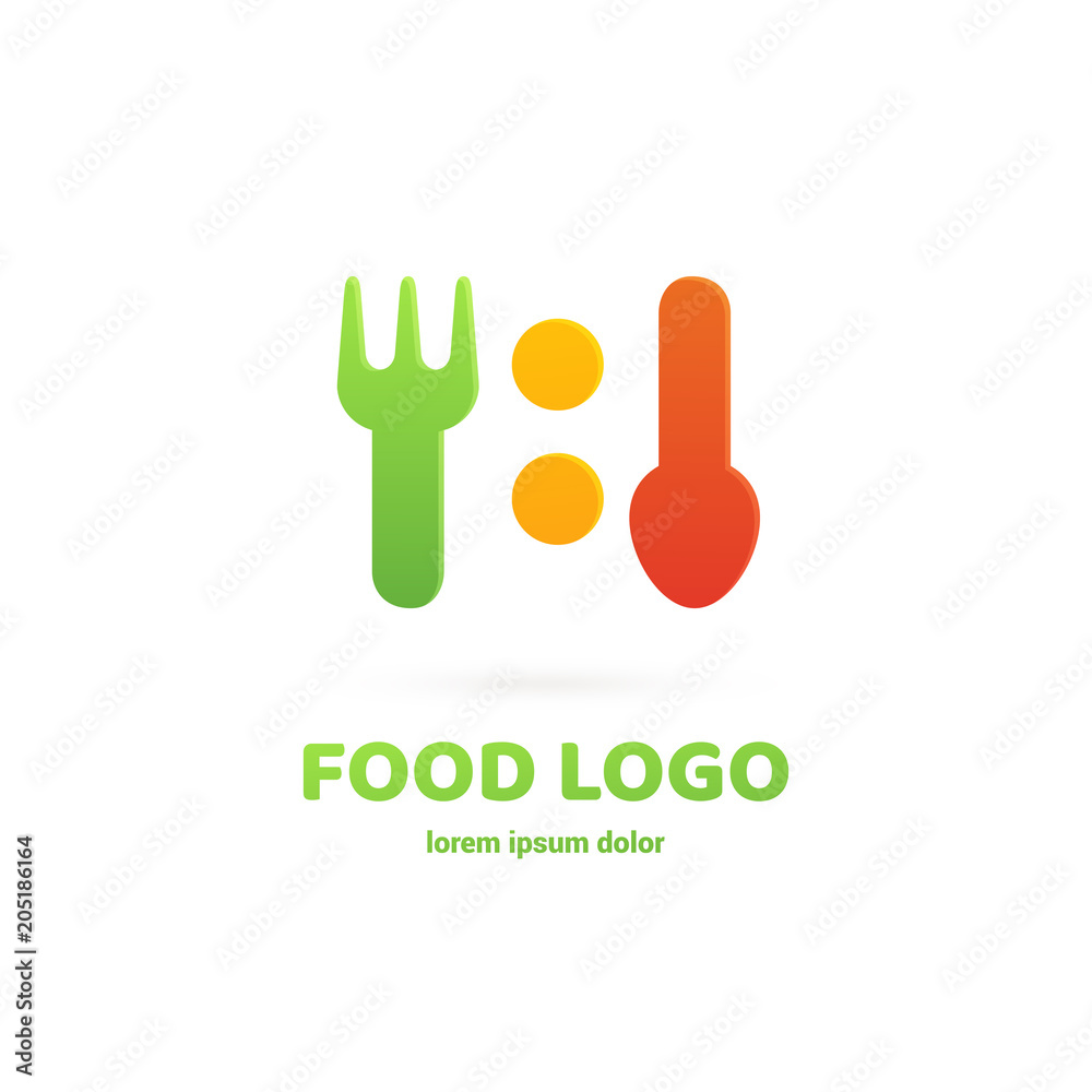 Modern minimalistic vector logo of food. Vector illustration. Food Logo, Restaurant logo, food and cooking logo. Modern minimalistic vector logo of food. Vector illustration. Food Logo, Restaurant logo, food and cooking logo.