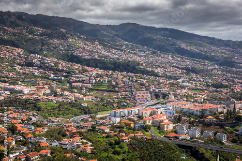 View from Pico dos Barcelos to the Funchal city, Madeira, Portugal
