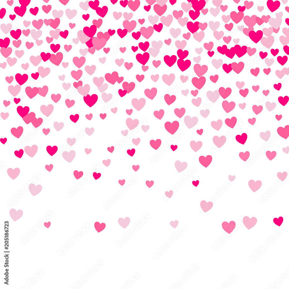 Cute little hearts background, random order, different size and colors