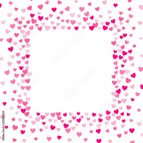 Cute little hearts background, random order, different size and colors photo