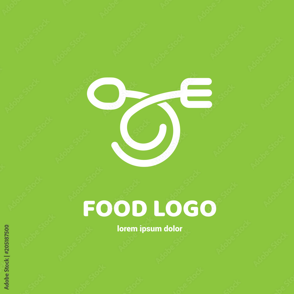 Modern minimalistic vector logo of food. Vector illustration. Food Logo, Restaurant logo, food and cooking logo. Modern minimalistic vector logo of food. Vector illustration. Food Logo, Restaurant logo, food and cooking logo.