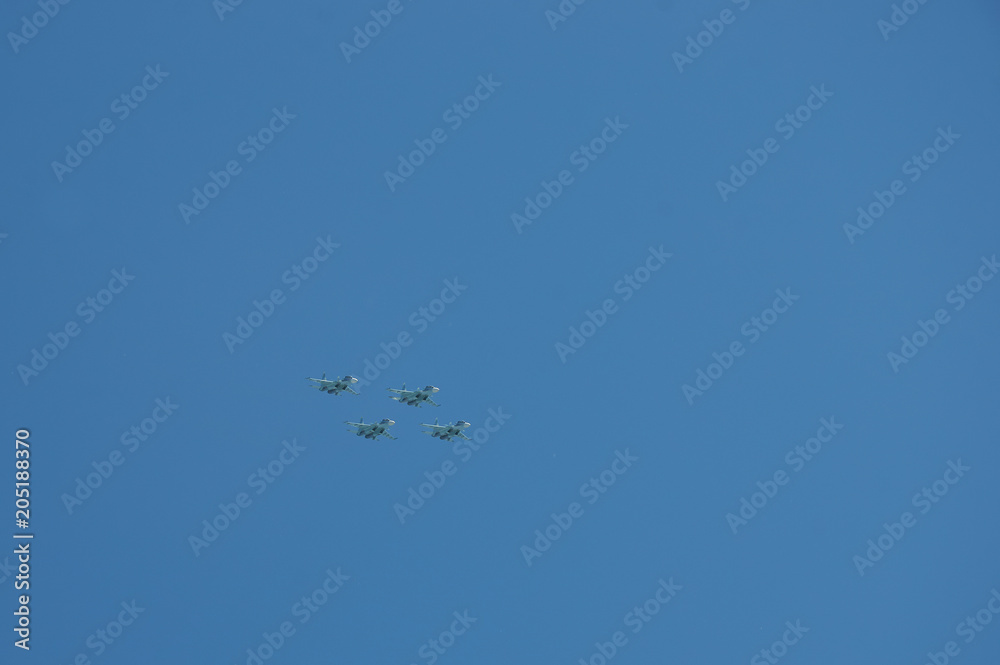 Obraz premium jet planes show aerobatics at the air show