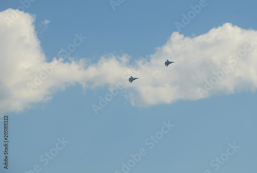 jet planes show aerobatics at the air show