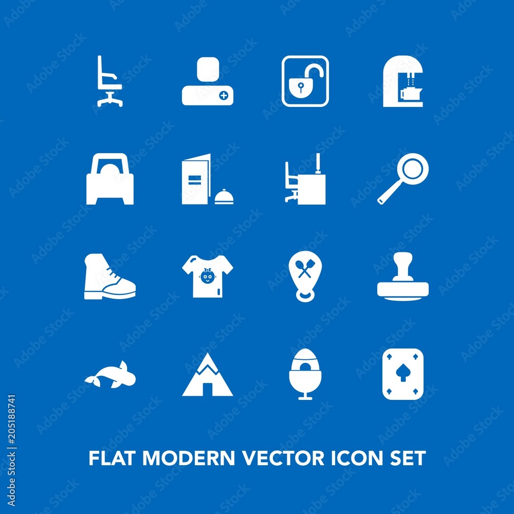 Modern, simple vector icon set on blue background with lock, home, restaurant, location, espresso, adventure, food, poker, interior, easter, comfortable, social, decoration, person, spring, boot icons Modern, simple vector icon set on blue background with lock, home, restaurant, location, espresso, adventure, food, poker, interior, easter, comfortable, social, decoration, person, spring, boot icons
