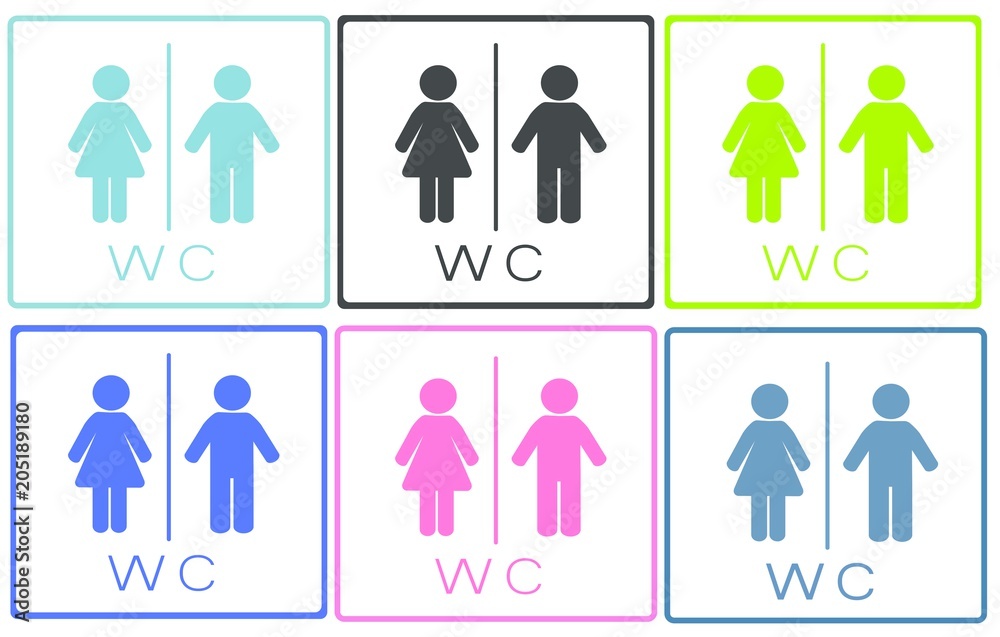 WC icon. Toilet women and men icon. vector illustration
