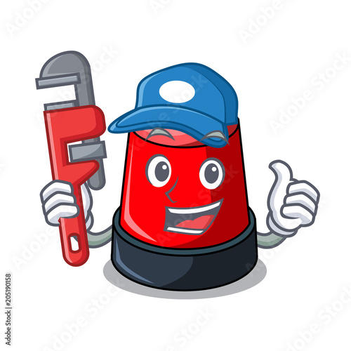 Plumber sirine mascot cartoon style