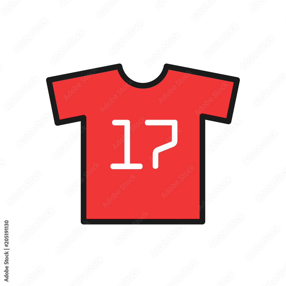 Obraz premium football uniform t shirt icon. simple illustration outline style sport symbol.