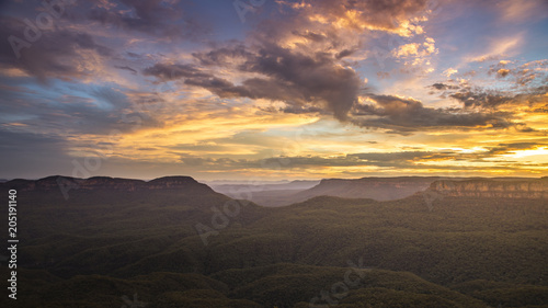 the Blue Mountains Australia at sunset © magann