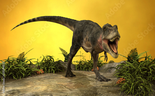 3D Rendering Dinosaur Tarbosaurus © photosvac