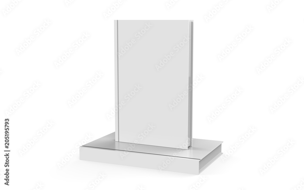 Hardcover book mock-up on isolated white background, 3d illustration Hardcover book mock-up on isolated white background, 3d illustration