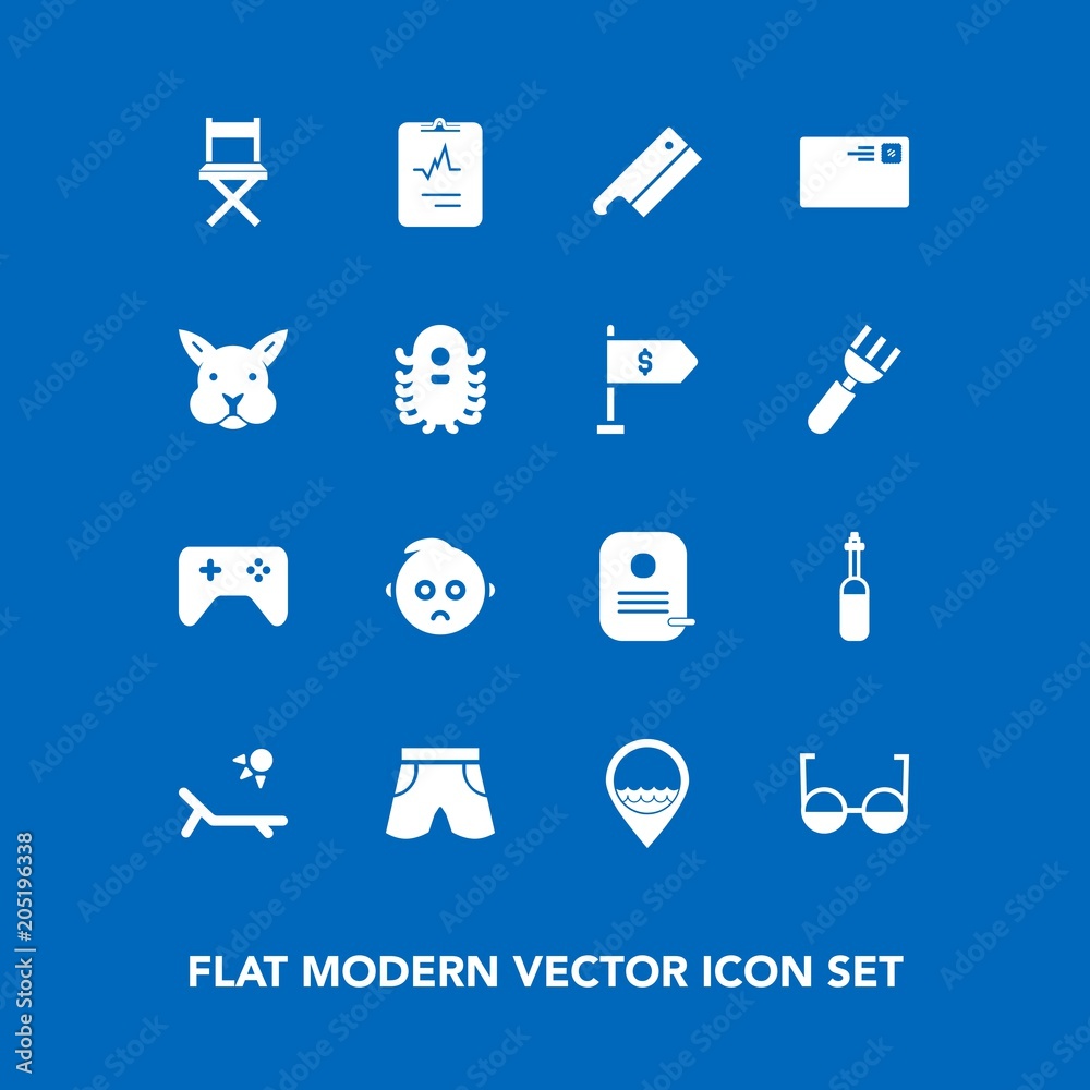 Modern, simple vector icon set on blue background with play, technology, vacation, axe, sad, animal, joystick, baby, game, wear, communication, white, mail, template, tool, cute, letter, bunny icons Modern, simple vector icon set on blue background with play, technology, vacation, axe, sad, animal, joystick, baby, game, wear, communication, white, mail, template, tool, cute, letter, bunny icons