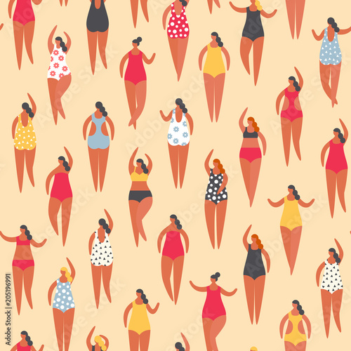 Summer people on the beach. Vector illustrationBasic RGB