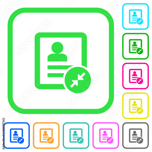 Reduce contact vivid colored flat icons