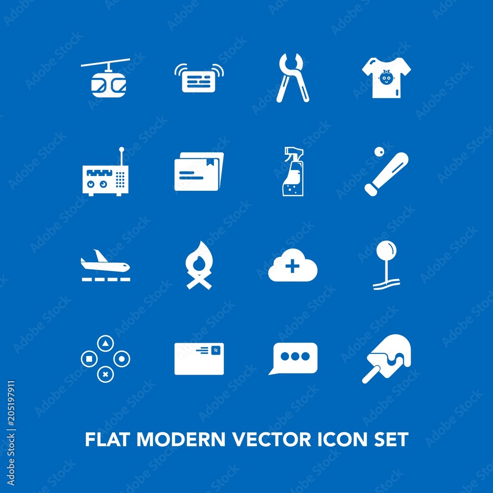 Modern, simple vector icon set on blue background with travel, bonfire, pin, dessert, send, mail, sign, clothes, service, sky, drop, letter, child, fun, blue, fireplace, tool, campfire, cloud icons Modern, simple vector icon set on blue background with travel, bonfire, pin, dessert, send, mail, sign, clothes, service, sky, drop, letter, child, fun, blue, fireplace, tool, campfire, cloud icons