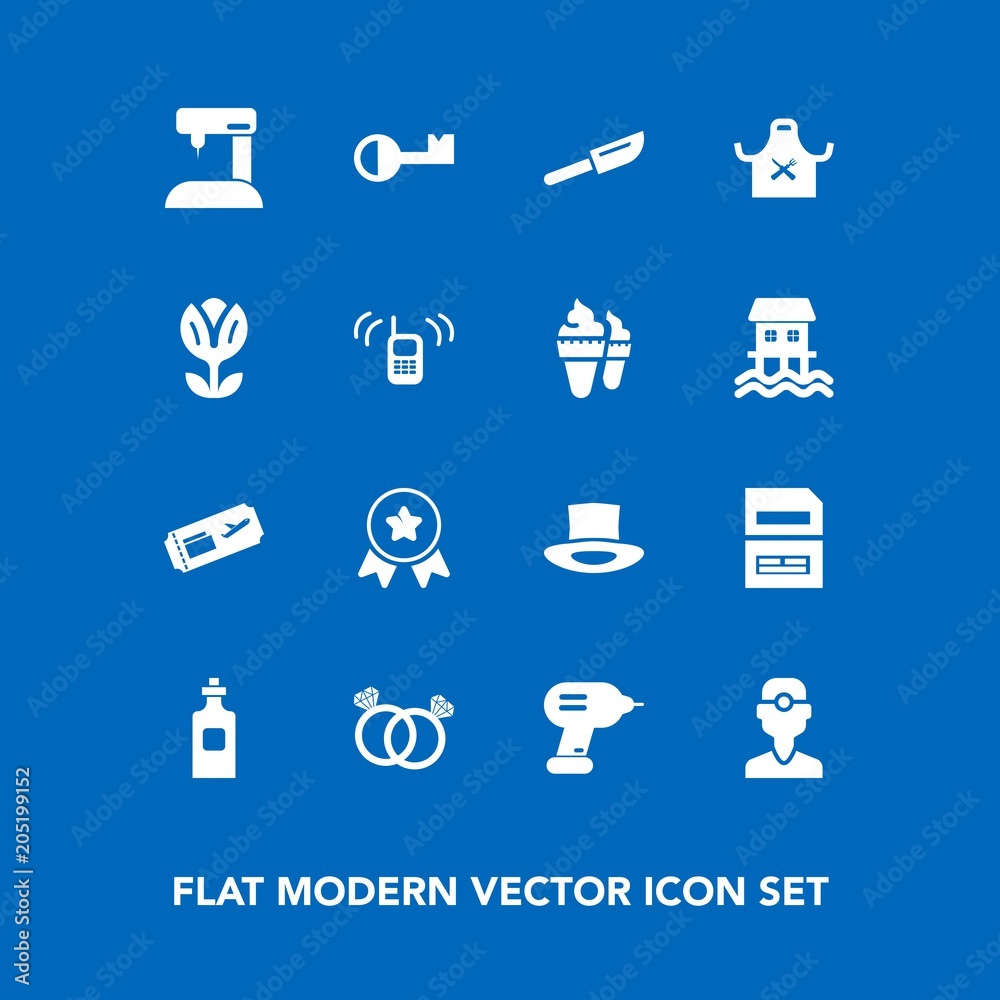 Modern, simple vector icon set on blue background with award, achievement, fork, save, spring, glass, dentistry, document, key, sew, cutlery, industry, flight, blossom, first, dentist, liquid icons Modern, simple vector icon set on blue background with award, achievement, fork, save, spring, glass, dentistry, document, key, sew, cutlery, industry, flight, blossom, first, dentist, liquid icons