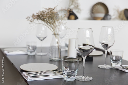 luxury elegant table setting dinner in a restaurant