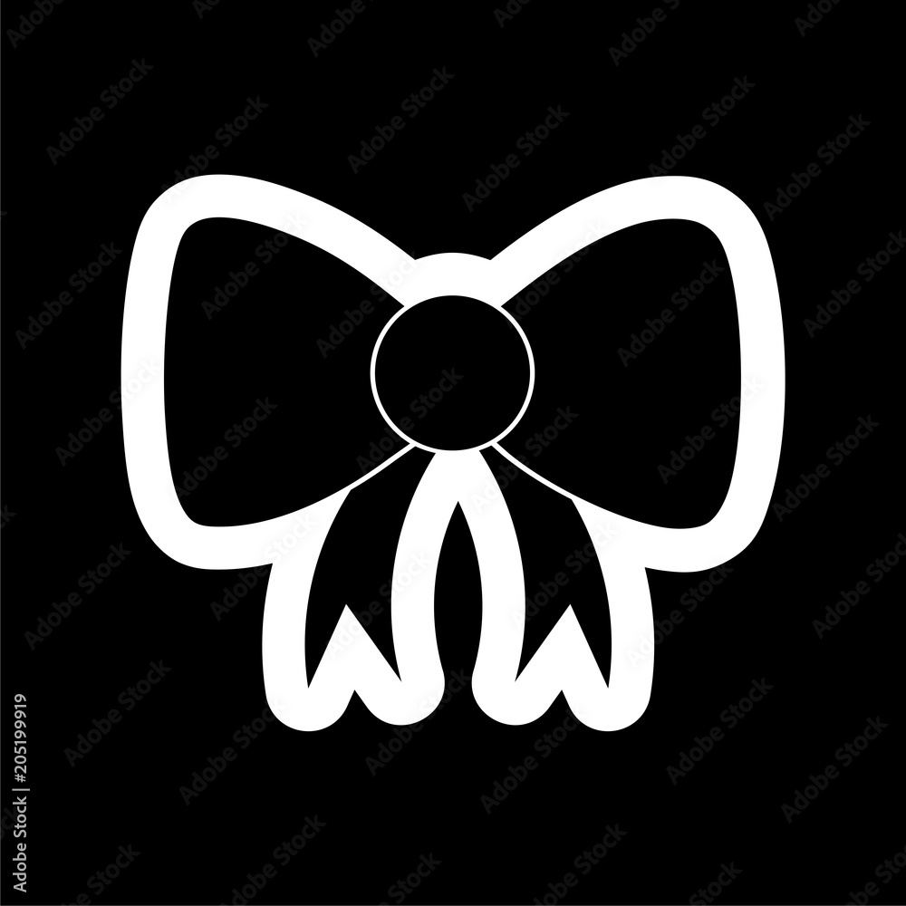 Black Bow icon on dark background Black Bow icon on dark background