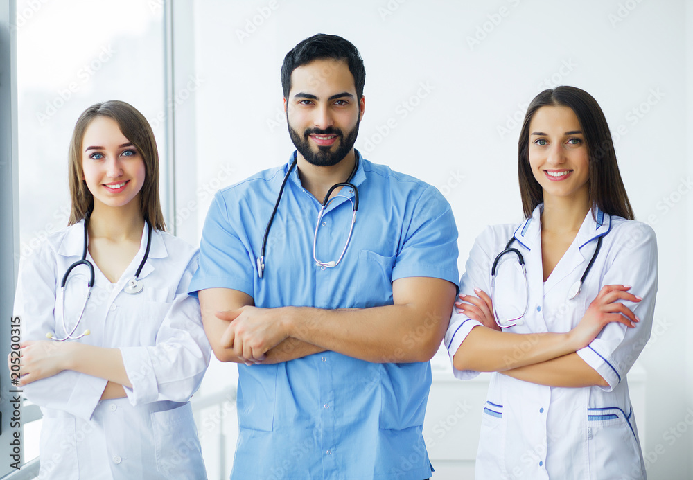 Fototapeta premium Health Care. Doctors working together as team for motivation, success medical health care for patient, Medicine doctor's working concept in hotpital. Medical Concept