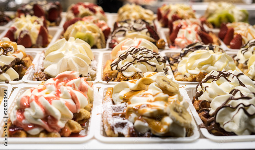 Belgian Waffles in Grand Place, Bruxelles, Belgium Belgian Waffles in Grand Place, Bruxelles, Belgium