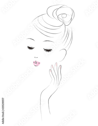 素肌の女性の顔。美容イメージ。