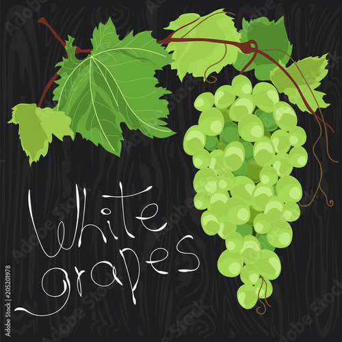 grapes on wooden background
