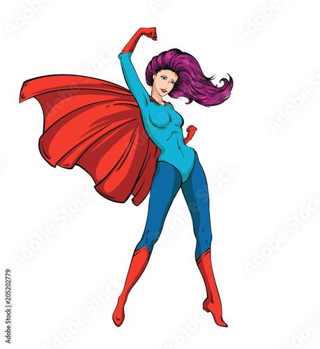 Vector superhero woman