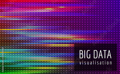 Abstract vector finance  big data graph visualization. Stock index infographics. Visual information complexity. Intricate data threads chart. Business analytics. Artifficial inteligence.