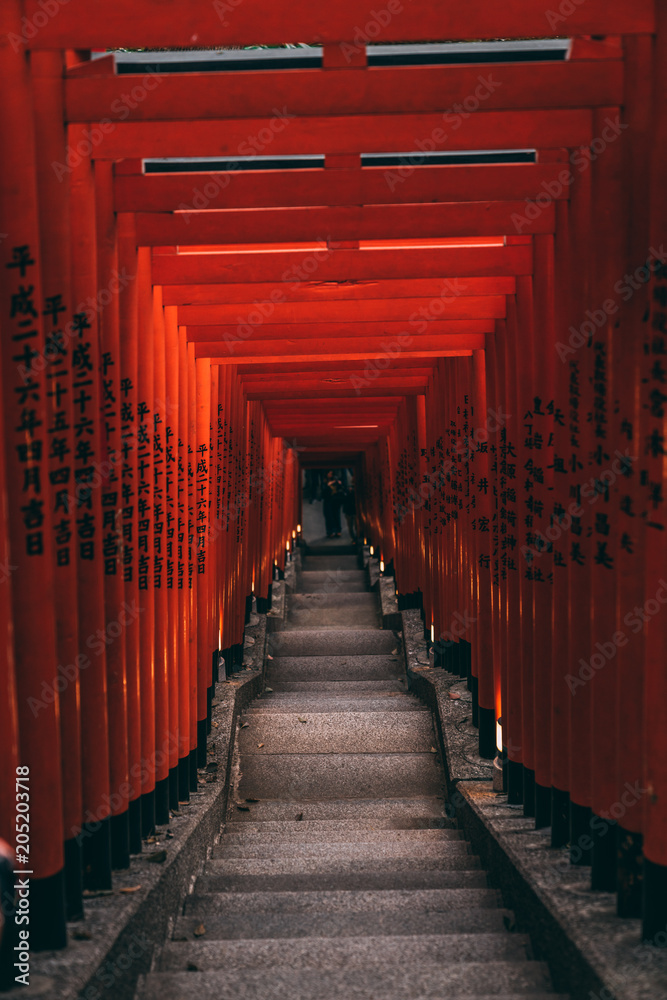 Japanese shrine stairs downstairs Japanese shrine stairs downstairs