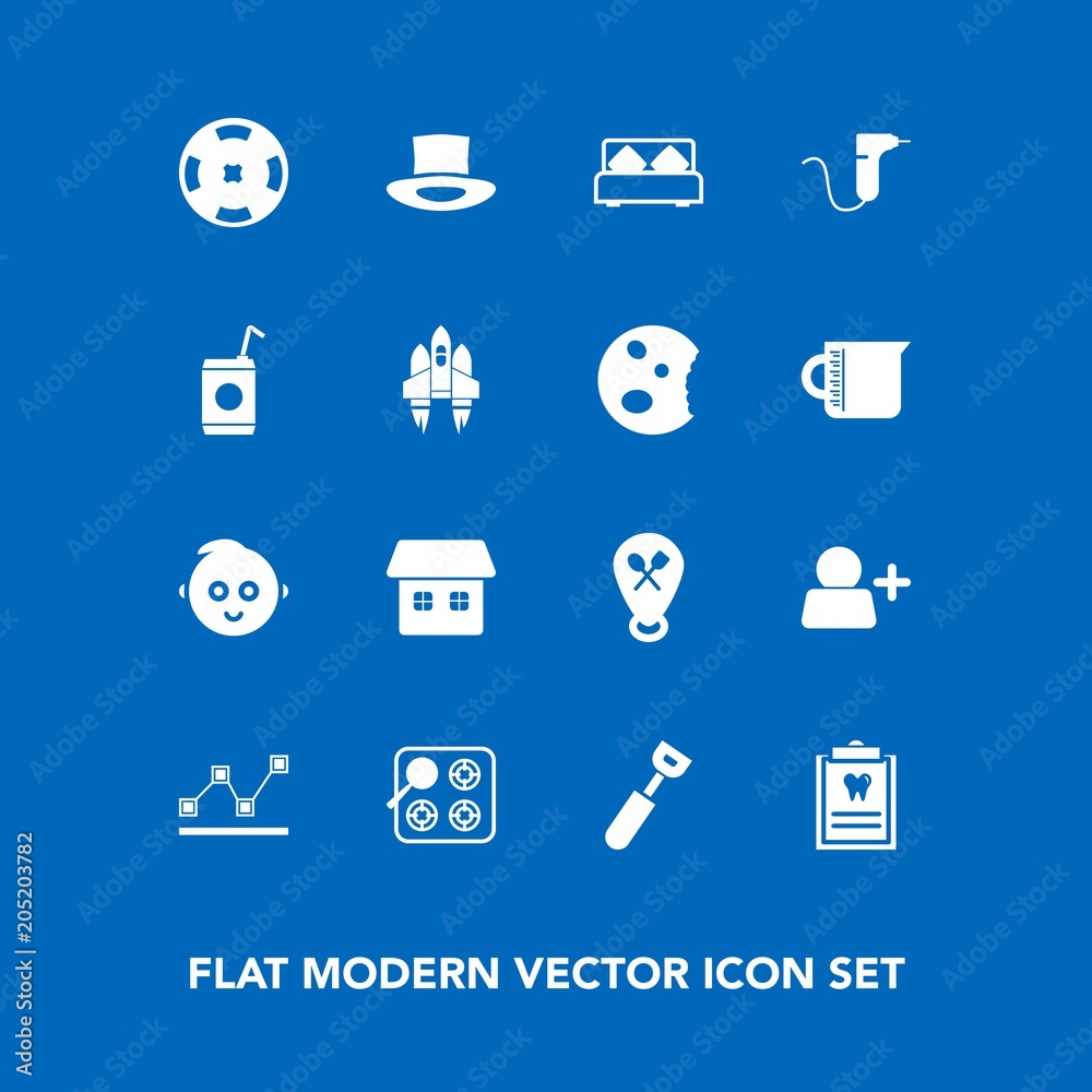 Modern, simple vector icon set on blue background with child, cute, poker, chart, dental, stove, stats, kitchen, drink, location, kid, baby, medical, oven, money, data, furniture, liquid, cook icons Modern, simple vector icon set on blue background with child, cute, poker, chart, dental, stove, stats, kitchen, drink, location, kid, baby, medical, oven, money, data, furniture, liquid, cook icons