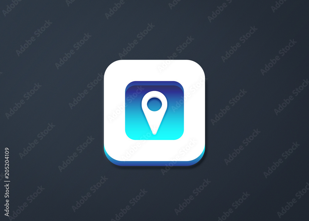 Pin icon on blue and white background,clean vector Pin icon on blue and white background,clean vector